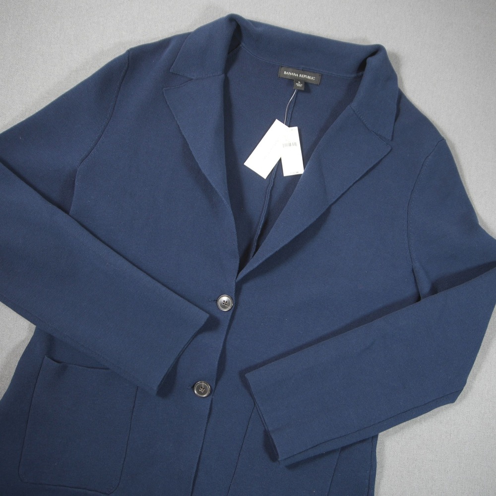 Banana Republic Curved Lapel Knit 2-Button Women Blazer S Office Work Cardigan